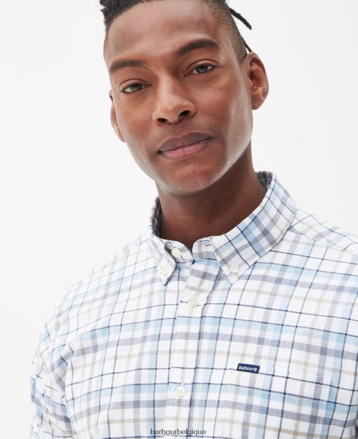 vêtements Barbour chemise ajustée adderstone blanc classique Hommes T2L6ZP384