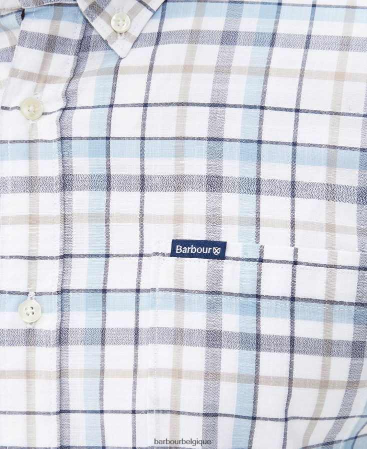 vêtements Barbour chemise ajustée adderstone blanc classique Hommes T2L6ZP384