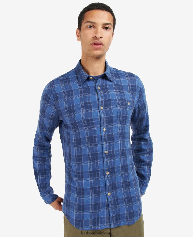 vêtements Barbour chemise ajustée à carreaux arranmore bleu d'encre Hommes T2L6ZP379