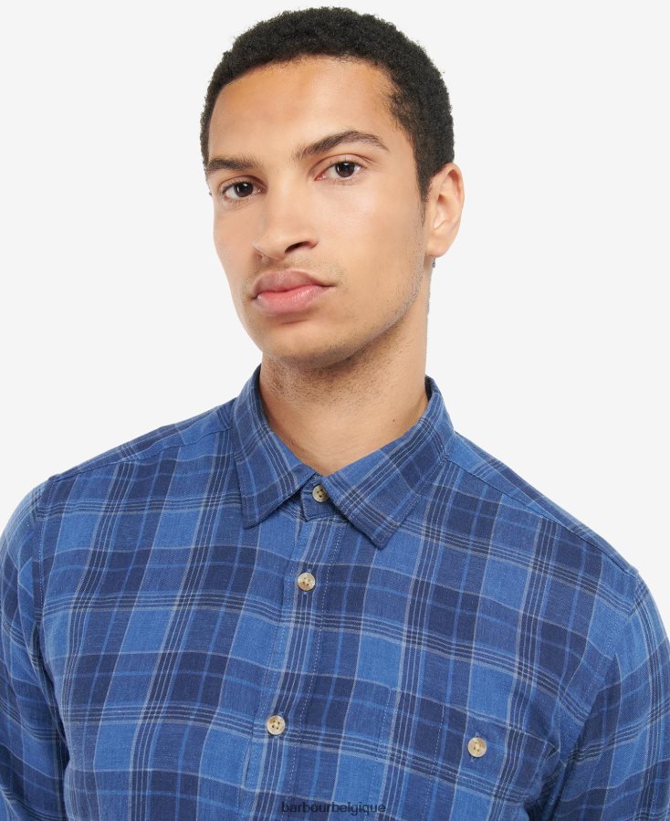 vêtements Barbour chemise ajustée à carreaux arranmore bleu d\'encre Hommes T2L6ZP379