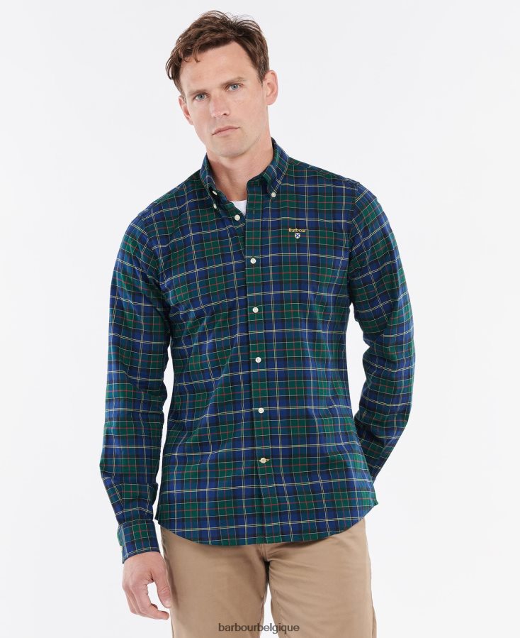 vêtements Barbour chemise ajustée à carreaux oxbridge lierre d'été Hommes T2L6ZP347