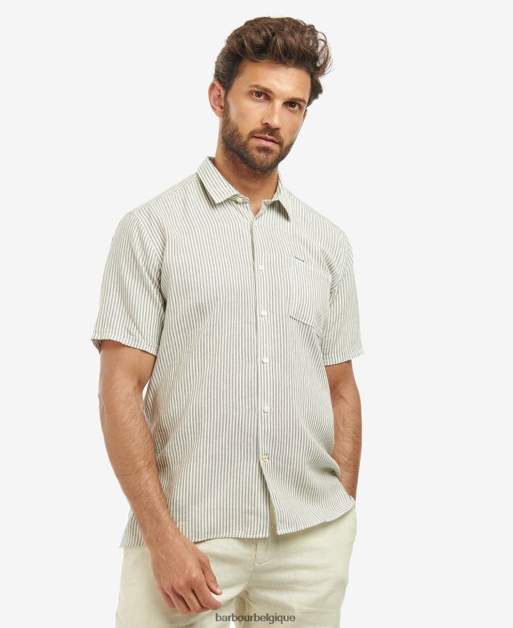 vêtements Barbour chemise ajustée deerpark olive Hommes T2L6ZP487