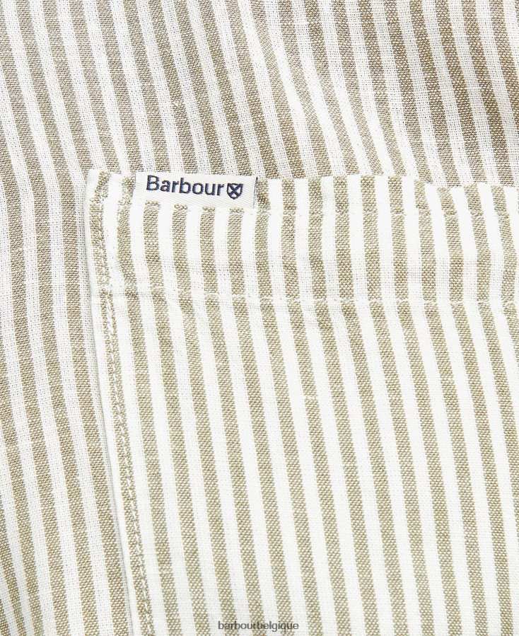 vêtements Barbour chemise ajustée deerpark olive Hommes T2L6ZP487