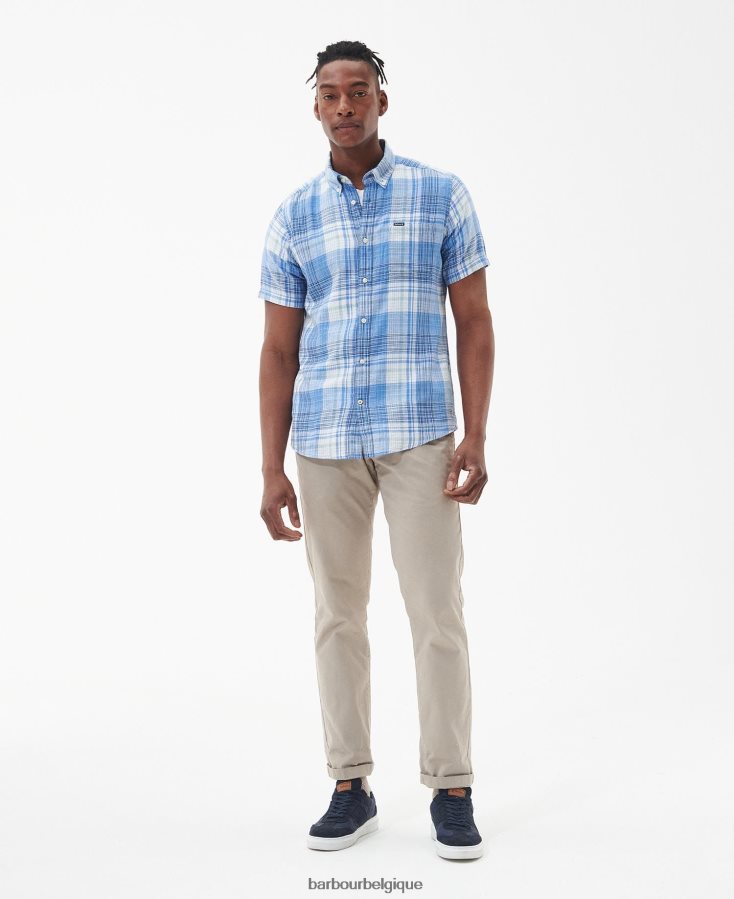 vêtements Barbour chemise ajustée ellerburn blanc classique Hommes T2L6ZP368