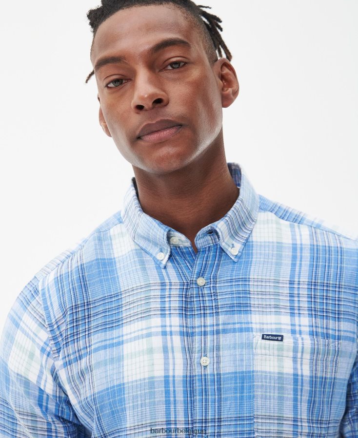 vêtements Barbour chemise ajustée ellerburn blanc classique Hommes T2L6ZP368