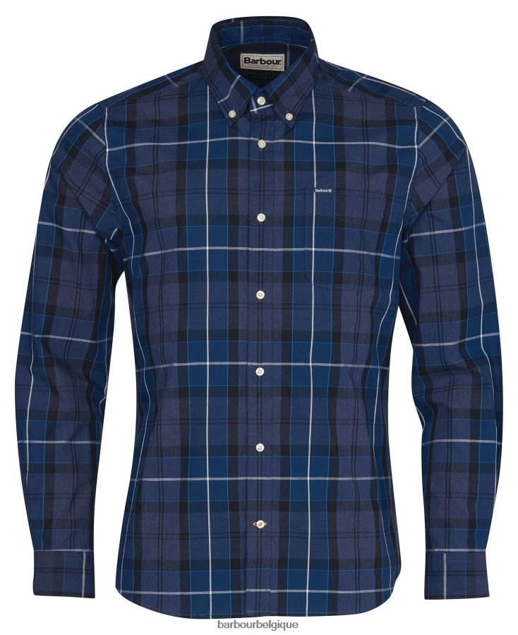 vêtements Barbour chemise ajustée en bois de sable bleu d\'encre Hommes T2L6ZP318