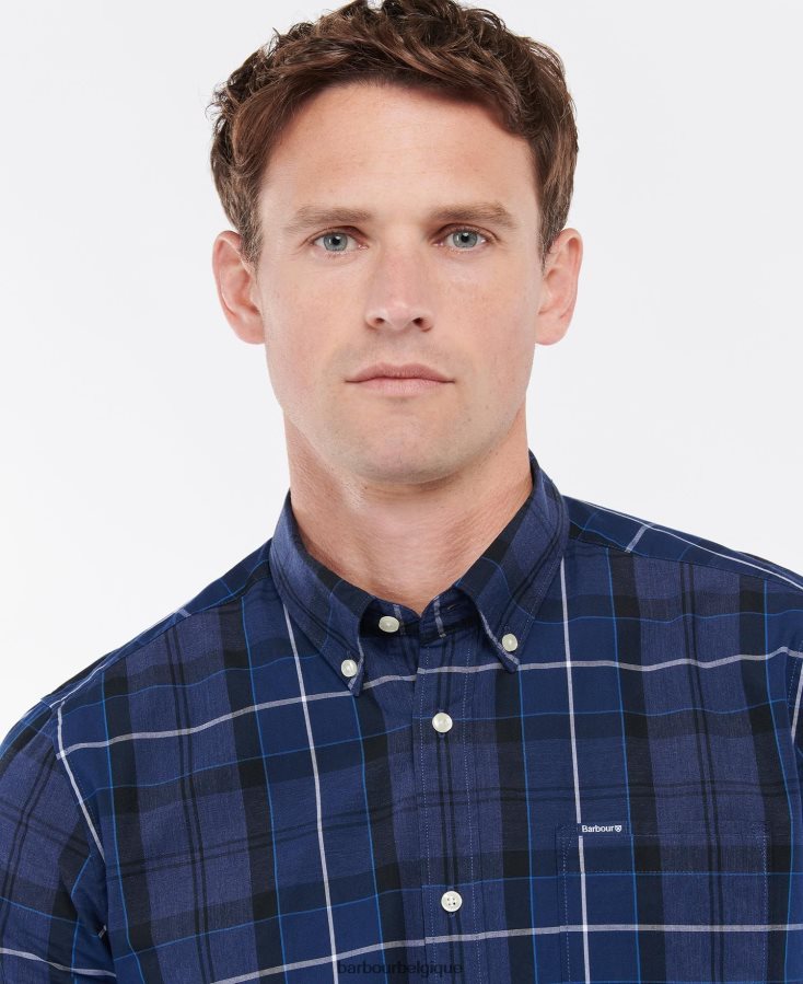 vêtements Barbour chemise ajustée en bois de sable bleu d\'encre Hommes T2L6ZP318