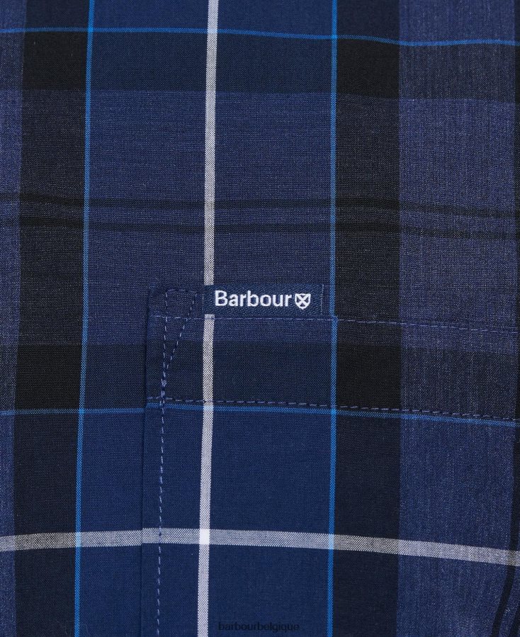 vêtements Barbour chemise ajustée en bois de sable bleu d\'encre Hommes T2L6ZP318