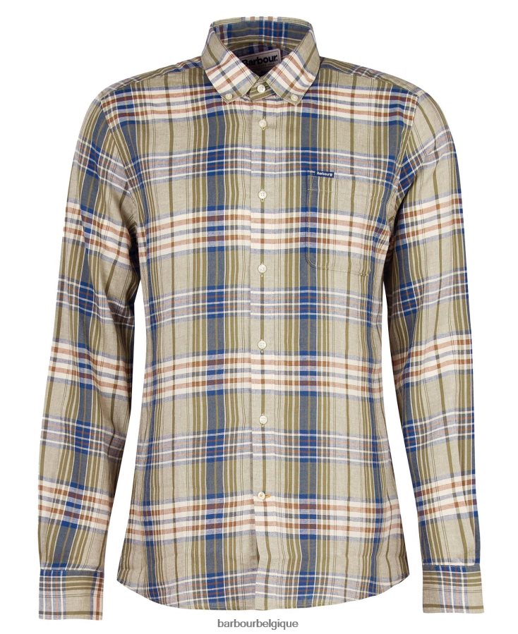 vêtements Barbour chemise ajustée en laeskin bleu moyen Hommes T2L6ZP482