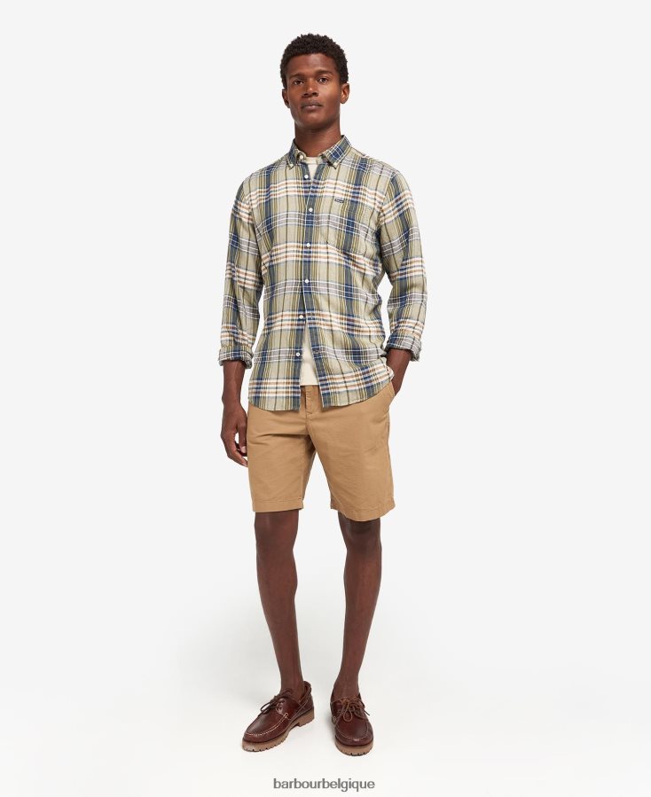 vêtements Barbour chemise ajustée en laeskin bleu moyen Hommes T2L6ZP482