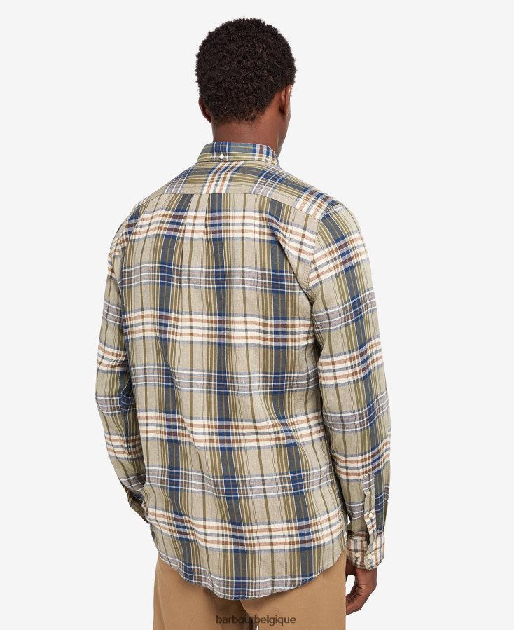 vêtements Barbour chemise ajustée en laeskin bleu moyen Hommes T2L6ZP482