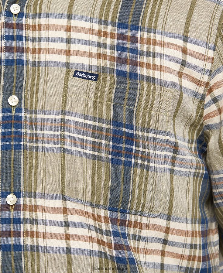 vêtements Barbour chemise ajustée en laeskin bleu moyen Hommes T2L6ZP482