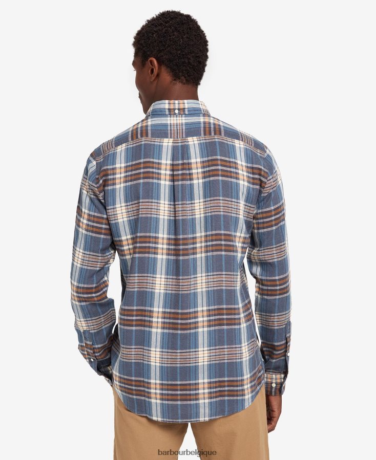 vêtements Barbour chemise ajustée en laeskin bleu moyen Hommes T2L6ZP516