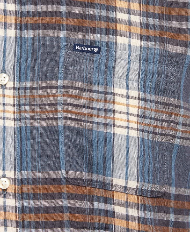 vêtements Barbour chemise ajustée en laeskin bleu moyen Hommes T2L6ZP516