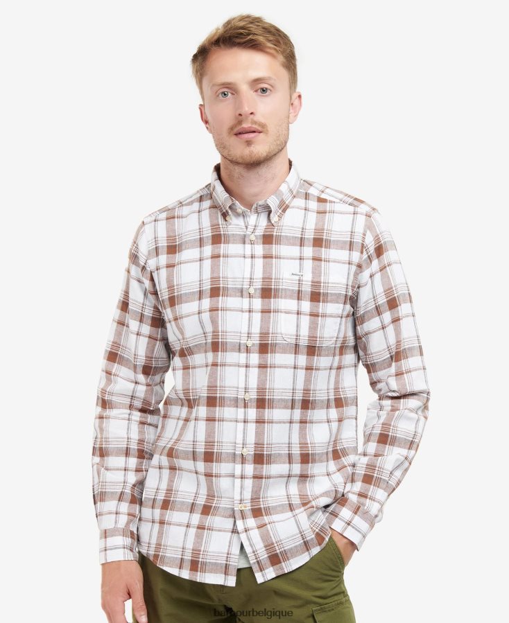 vêtements Barbour chemise ajustée ezra rouiller Hommes T2L6ZP343