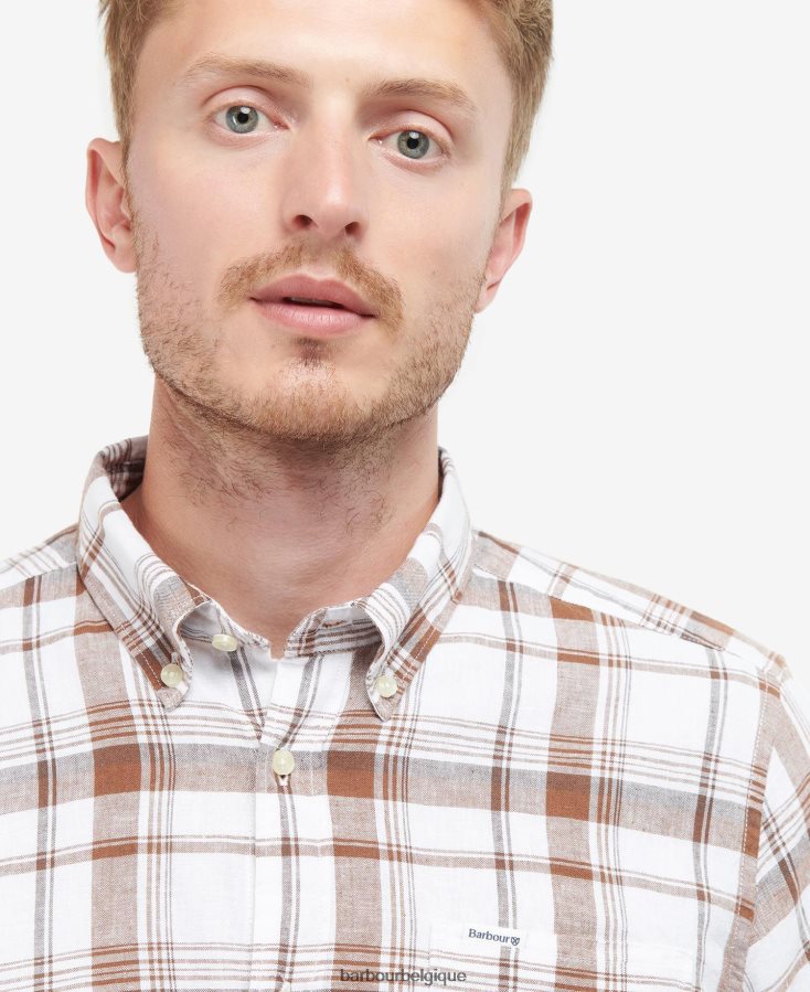 vêtements Barbour chemise ajustée ezra rouiller Hommes T2L6ZP343