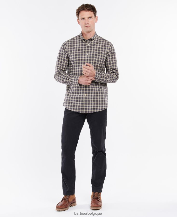 vêtements Barbour chemise ajustée lomond olive lavée Hommes T2L6ZP369