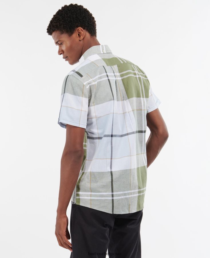 vêtements Barbour chemise ajustée à manches courtes douglas marine d\'été Hommes T2L6ZP352