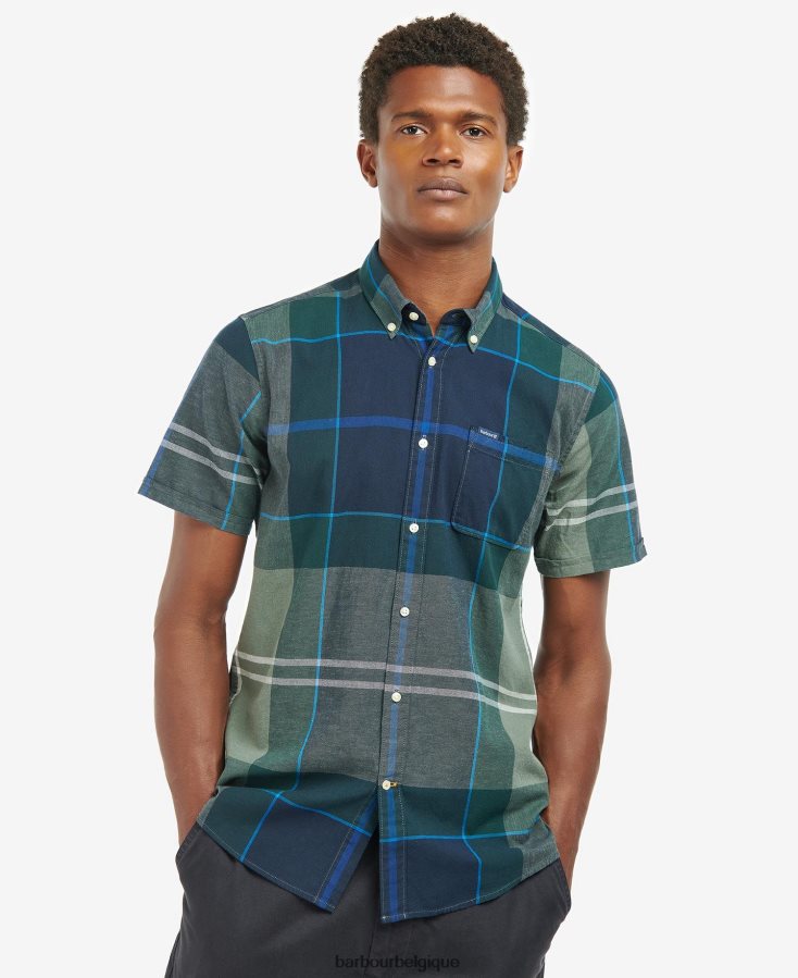 vêtements Barbour chemise ajustée à manches courtes douglas tartan bleu kielder Hommes T2L6ZP283