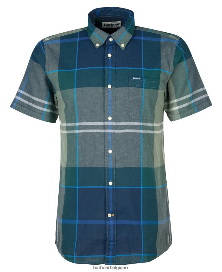 vêtements Barbour chemise ajustée à manches courtes douglas tartan bleu kielder Hommes T2L6ZP283