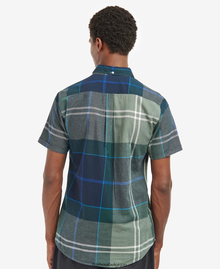 vêtements Barbour chemise ajustée à manches courtes douglas tartan bleu kielder Hommes T2L6ZP283