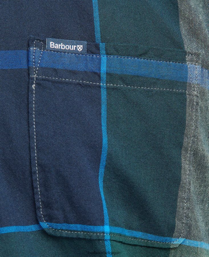 vêtements Barbour chemise ajustée à manches courtes douglas tartan bleu kielder Hommes T2L6ZP283