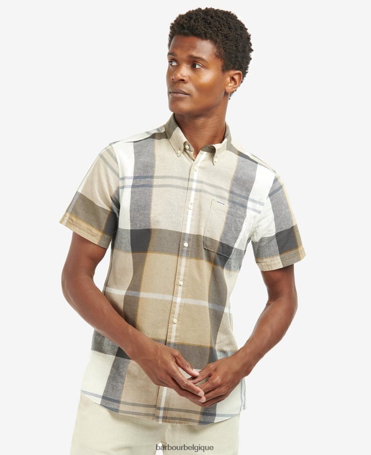 vêtements Barbour chemise ajustée à manches courtes douglas tartan bleu kielder Hommes T2L6ZP383