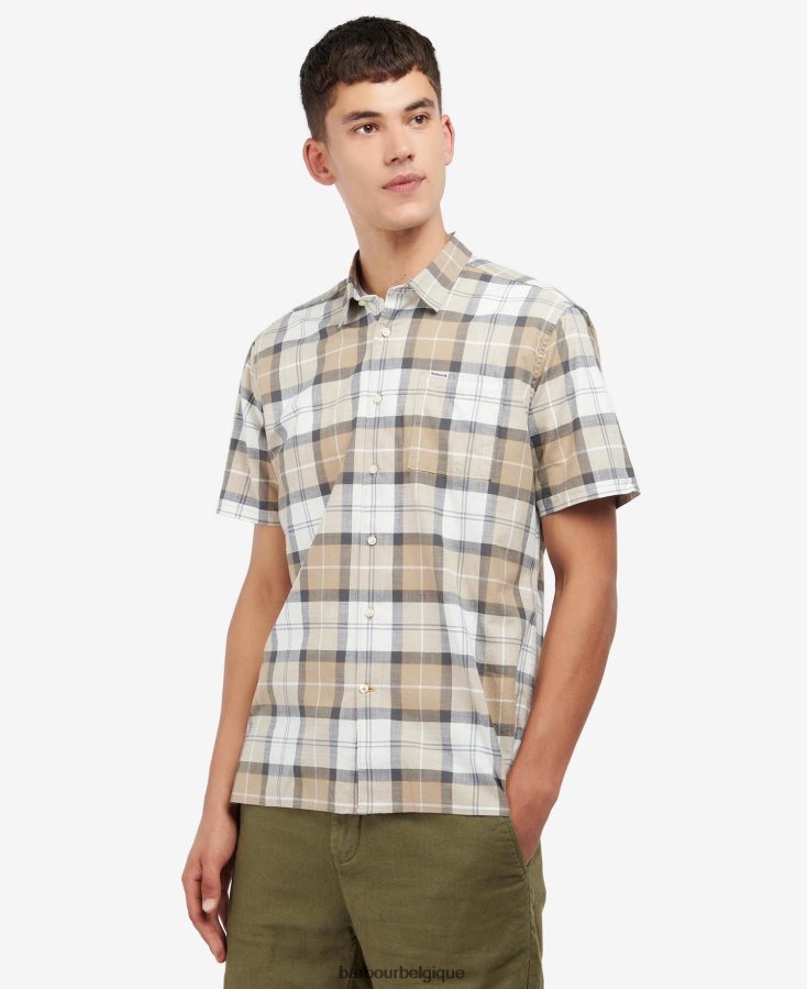 vêtements Barbour chemise ajustée à manches courtes gordon tartan sable amble Hommes T2L6ZP442