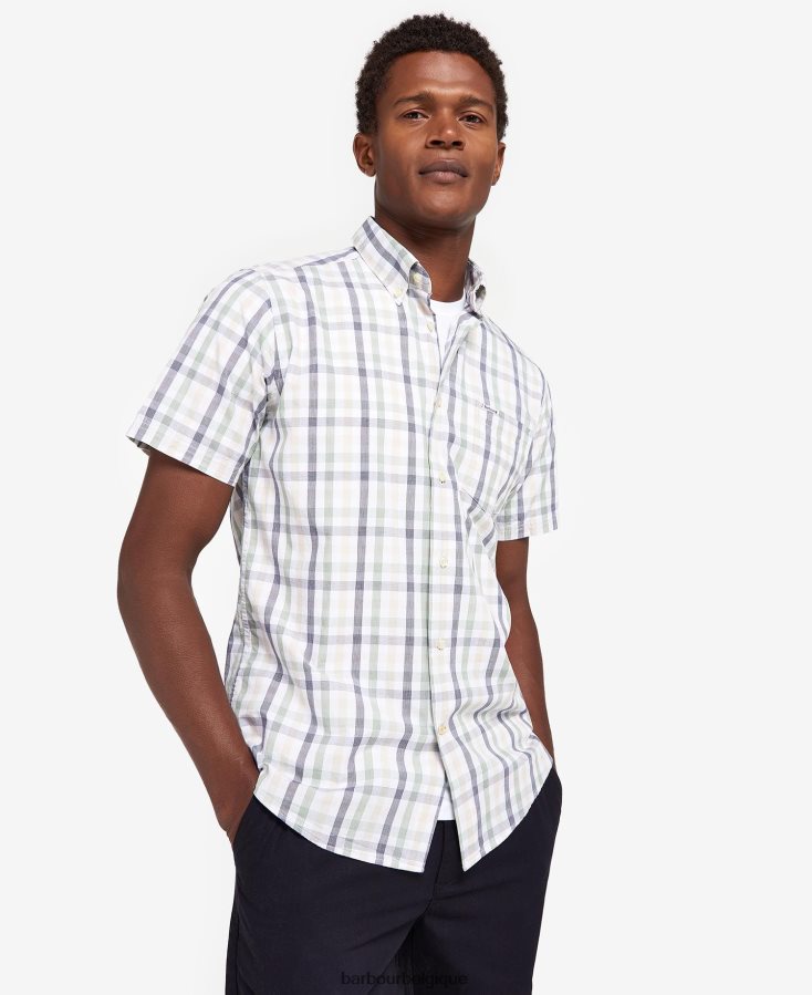 vêtements Barbour chemise ajustée à manches courtes longstone rouge Hommes T2L6ZP394