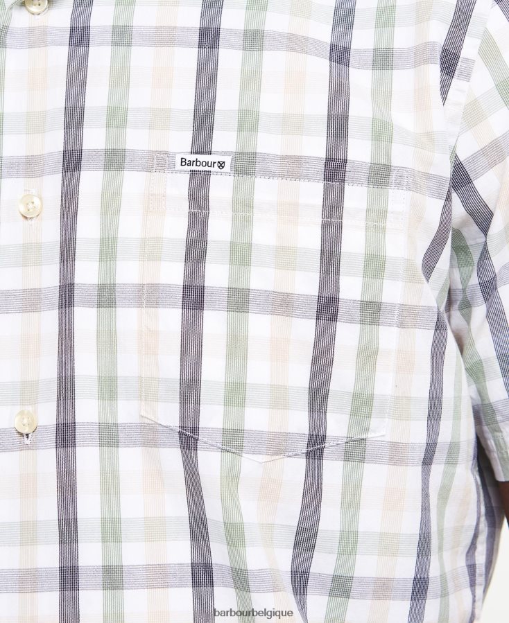 vêtements Barbour chemise ajustée à manches courtes longstone rouge Hommes T2L6ZP394