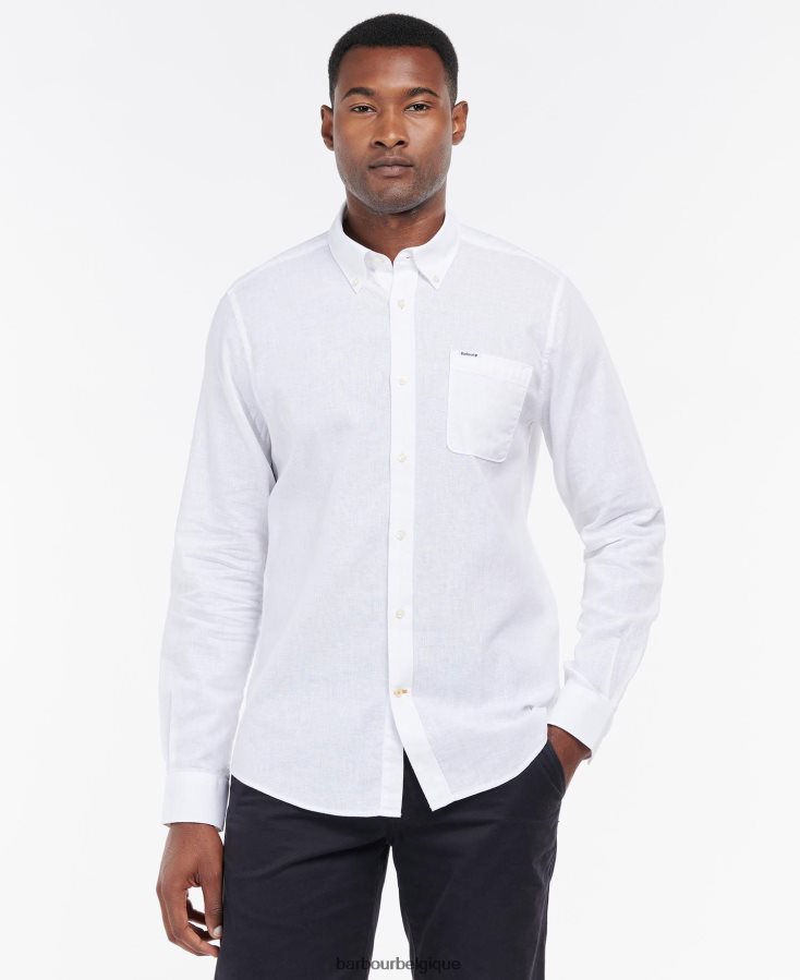 vêtements Barbour chemise ajustée nelson blanc Hommes T2L6ZP327