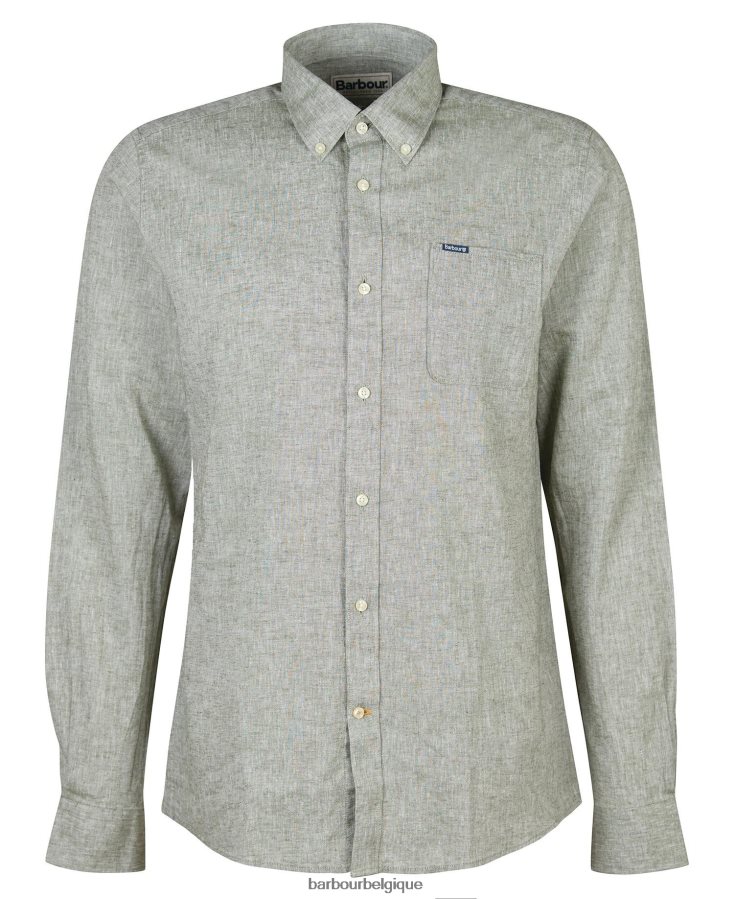 vêtements Barbour chemise ajustée nelson olive blanchie Hommes T2L6ZP299