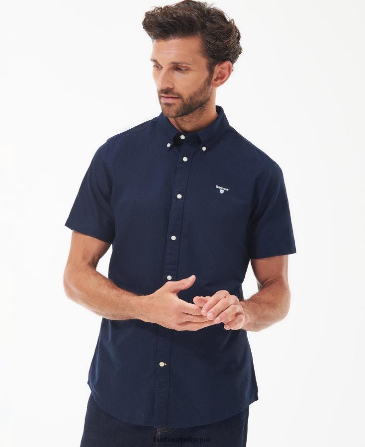 vêtements Barbour chemise ajustée oxford à manches courtes ciel Hommes T2L6ZP286