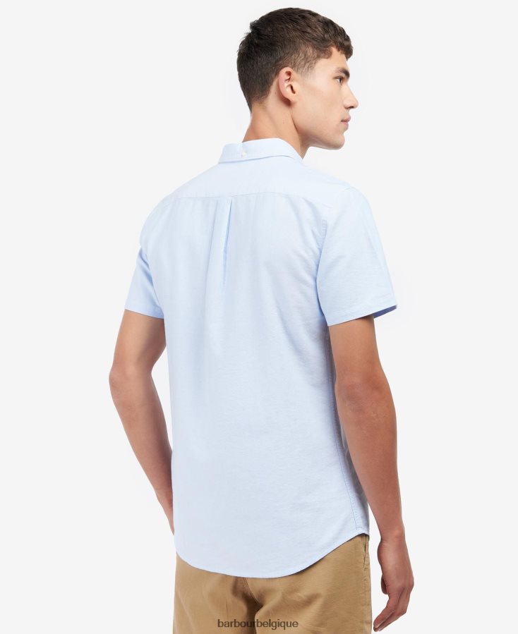 vêtements Barbour chemise ajustée oxford à manches courtes ciel Hommes T2L6ZP324