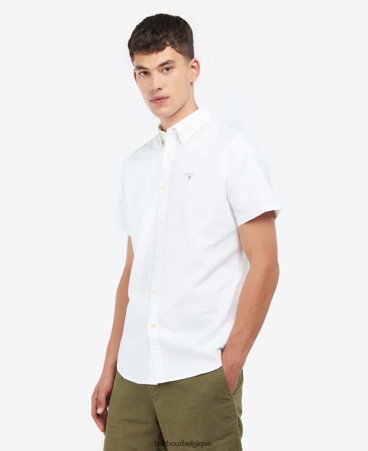 vêtements Barbour chemise ajustée oxford à manches courtes ciel Hommes T2L6ZP346