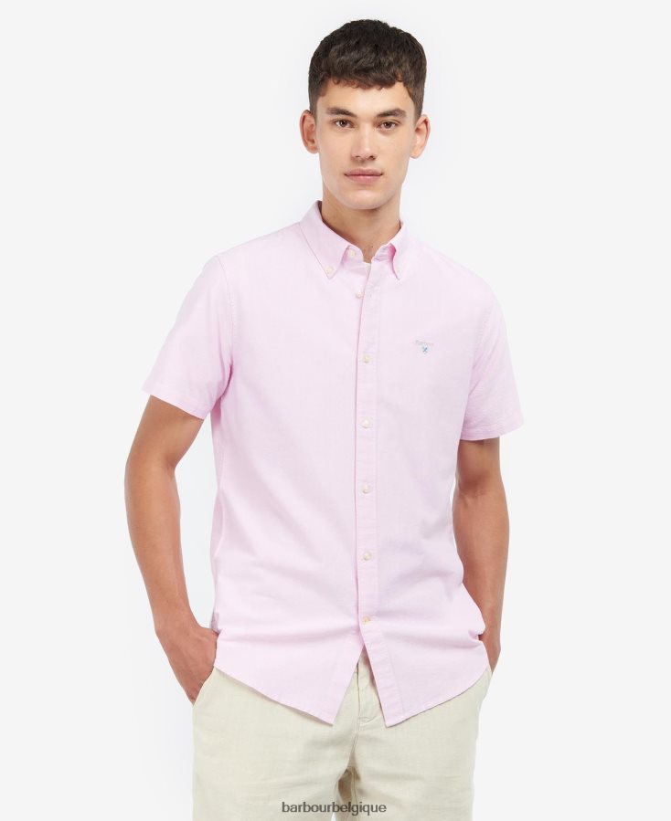 vêtements Barbour chemise ajustée oxford à manches courtes ciel Hommes T2L6ZP361