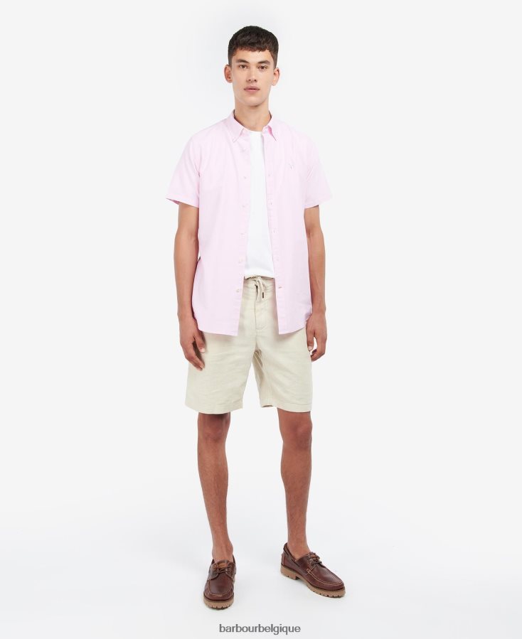 vêtements Barbour chemise ajustée oxford à manches courtes ciel Hommes T2L6ZP361