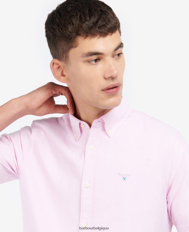 vêtements Barbour chemise ajustée oxford à manches courtes ciel Hommes T2L6ZP361