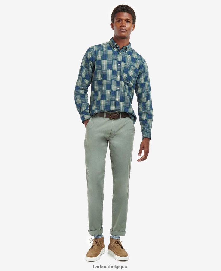 vêtements Barbour chemise ajustée à patch tartan sable amble Hommes T2L6ZP459
