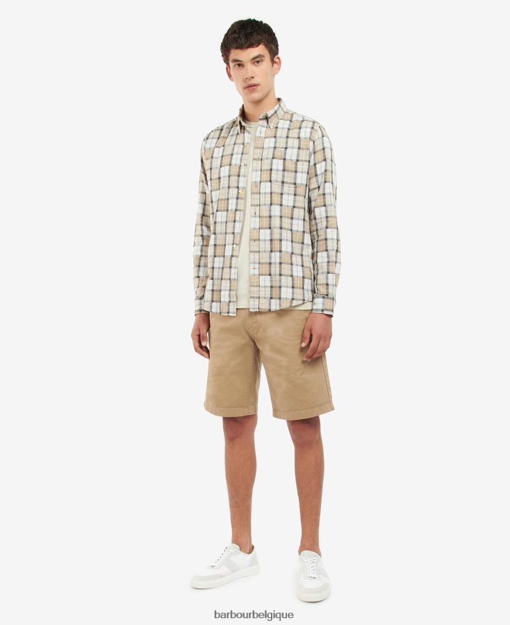 vêtements Barbour chemise ajustée à patch tartan sable amble Hommes T2L6ZP480