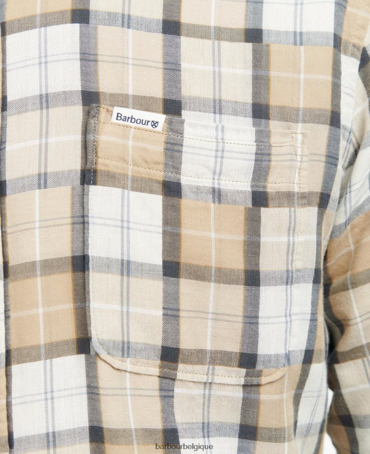 vêtements Barbour chemise ajustée à patch tartan sable amble Hommes T2L6ZP480