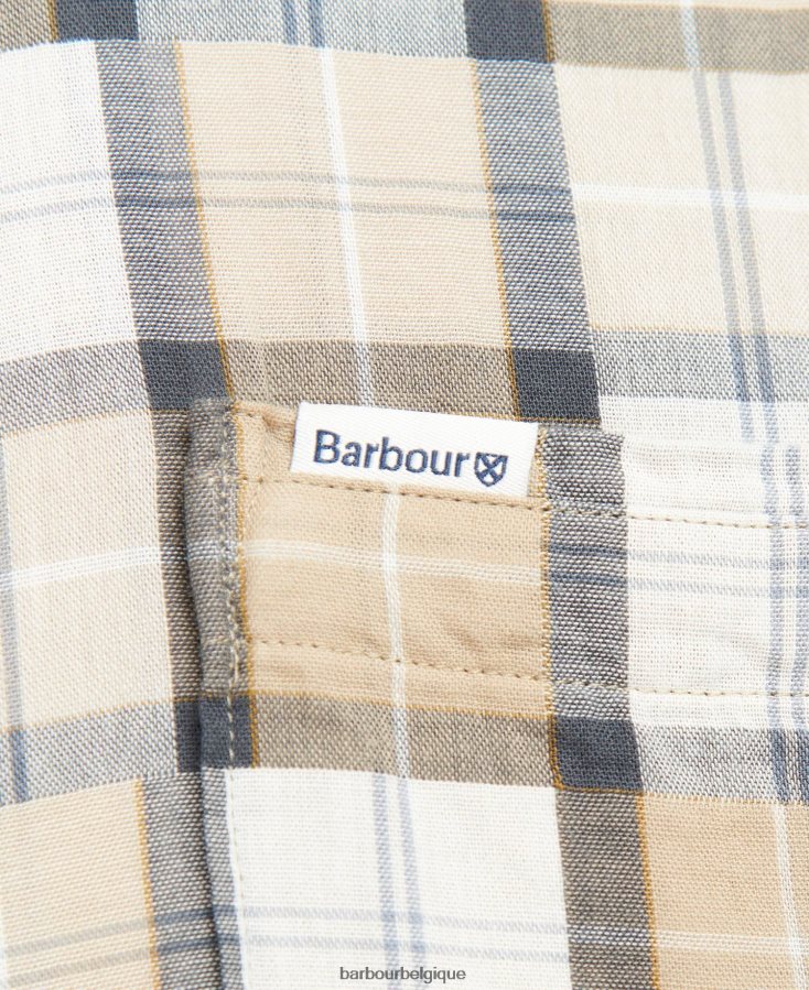 vêtements Barbour chemise ajustée à patch tartan sable amble Hommes T2L6ZP480