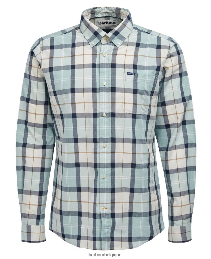 vêtements Barbour chemise ajustée rawley tartan bleu craie Hommes T2L6ZP323