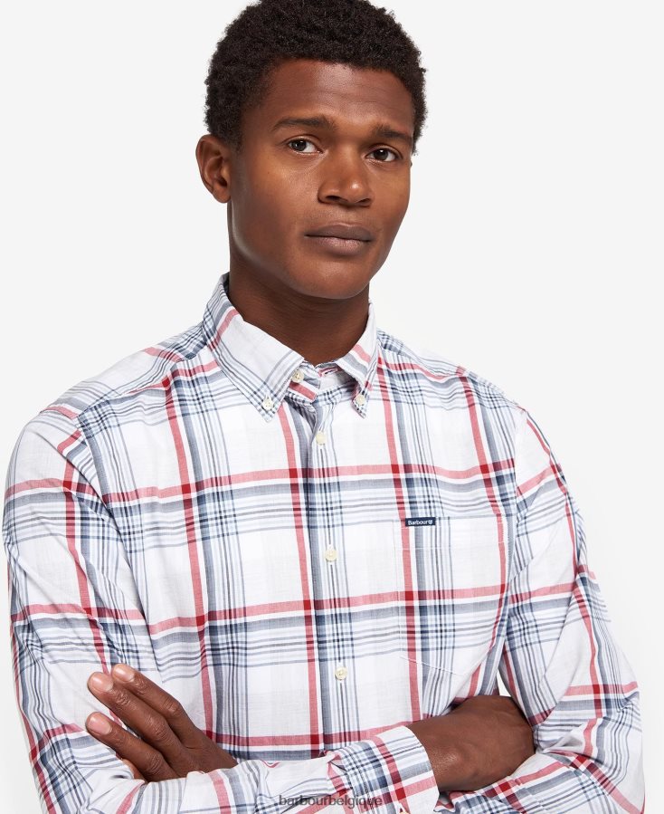 vêtements Barbour chemise ajustée sunhill rouge classique Hommes T2L6ZP418