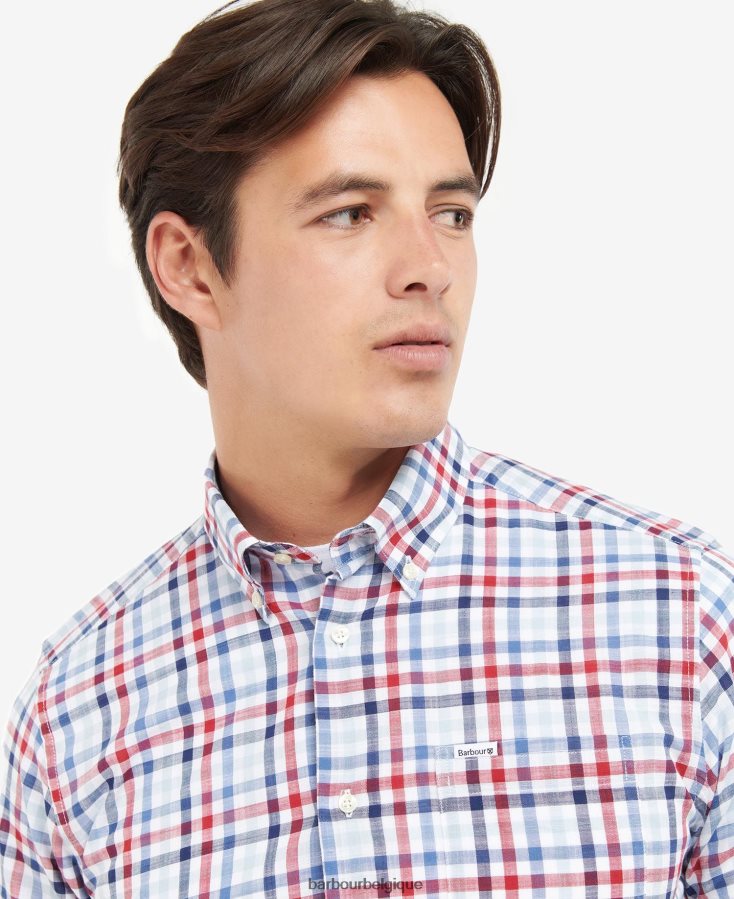 vêtements Barbour chemise barbout kinson rose classique Hommes T2L6ZP365