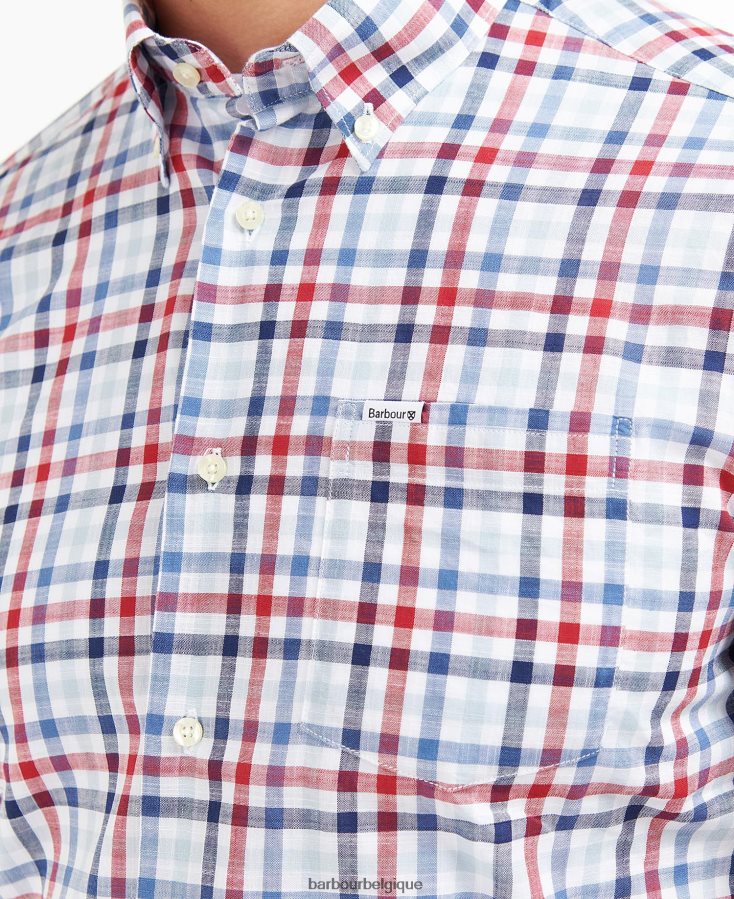 vêtements Barbour chemise barbout kinson rose classique Hommes T2L6ZP365