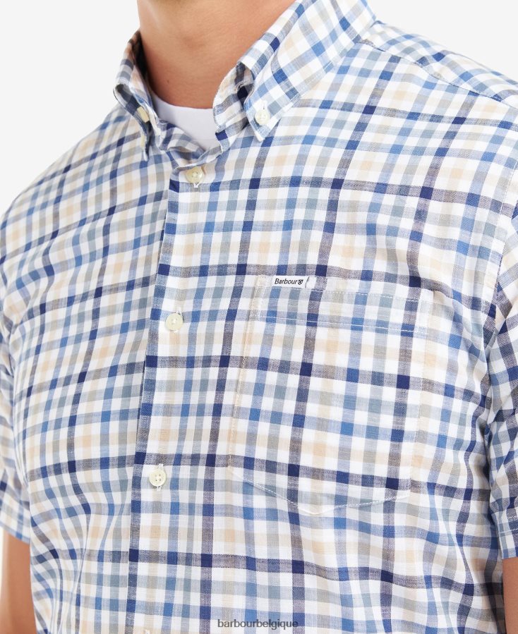 vêtements Barbour chemise barbout kinson rose classique Hommes T2L6ZP441