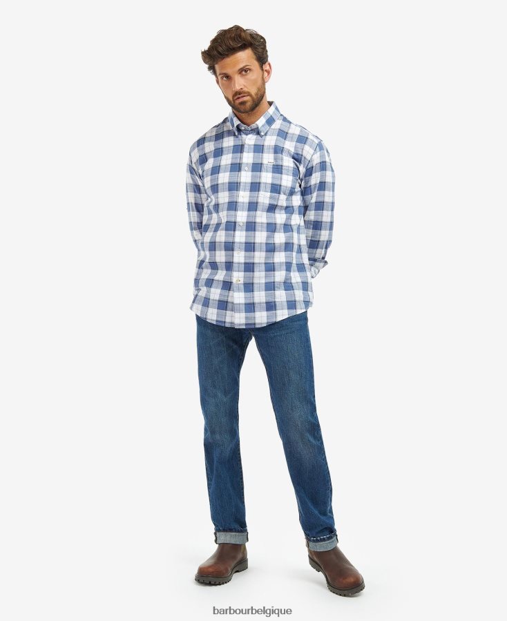 vêtements Barbour chemise broxfield regular à carreaux bleu classique Hommes T2L6ZP370