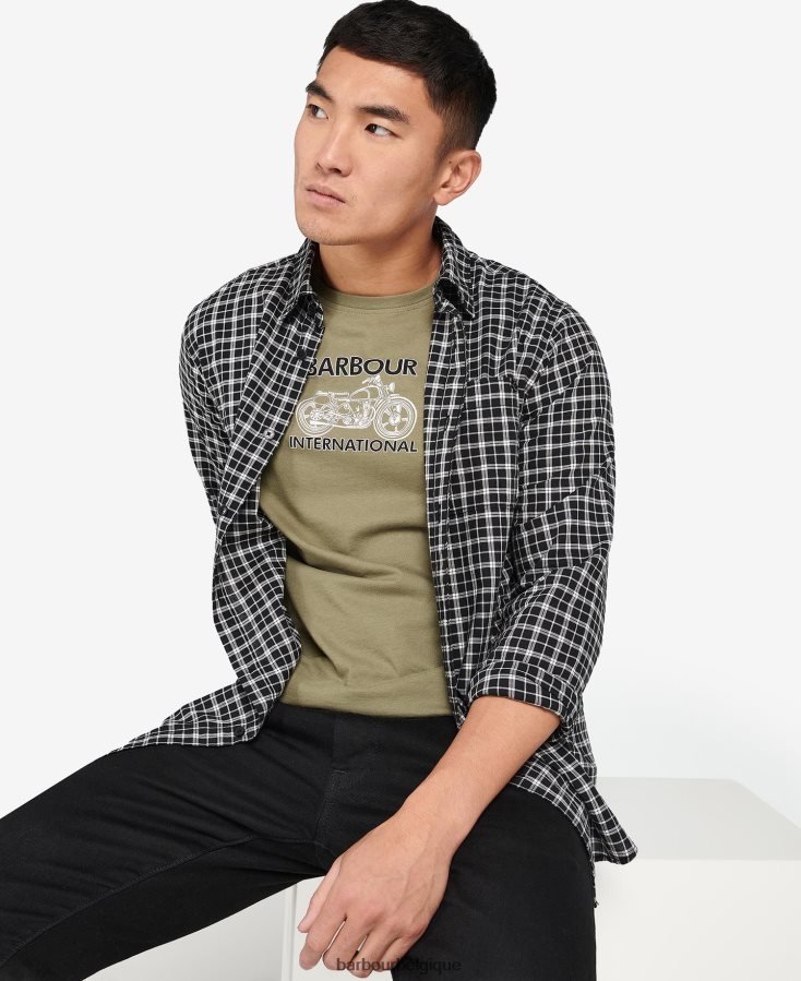 vêtements Barbour chemise à carreaux mccloud noir/blanc Hommes T2L6ZP451
