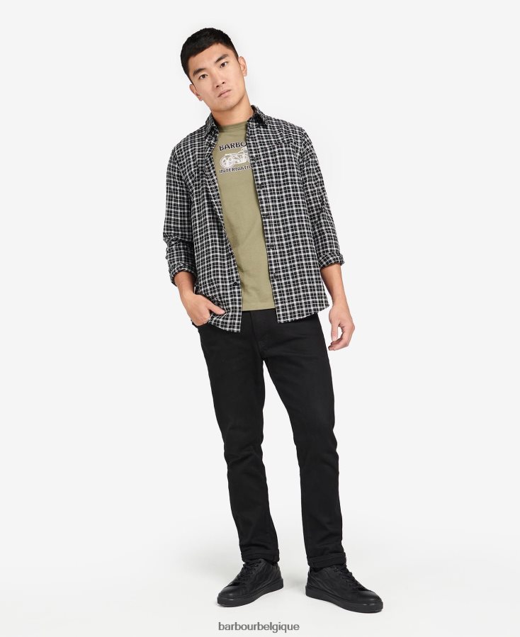 vêtements Barbour chemise à carreaux mccloud noir/blanc Hommes T2L6ZP451